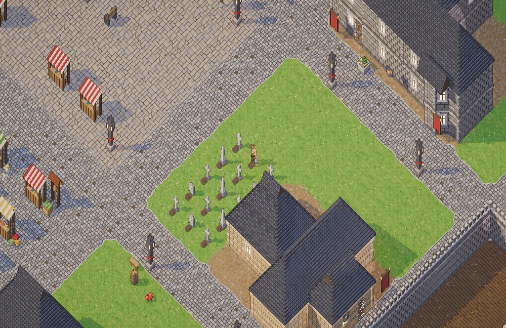 Kargard, a twin city: its market square by the temple's graveyard