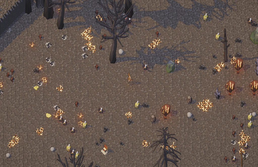 The ash lands: lava cracks, steam vents, obsidian and dead trees