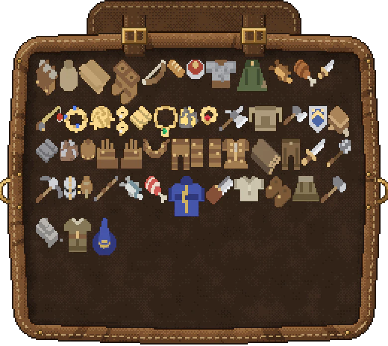 All 52 item icons in the backpack gump